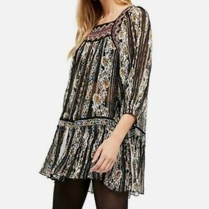 FREE PEOPLE DANCE MAGIC EMBROIDERED TUNIC